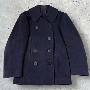 1940s‎ Ww2 Era US Navy Coast Guard Pea Coat 10 Button Named Naval Cloth Factory